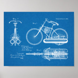 Luft framdrivit för designpatent för cykel 1893 poster