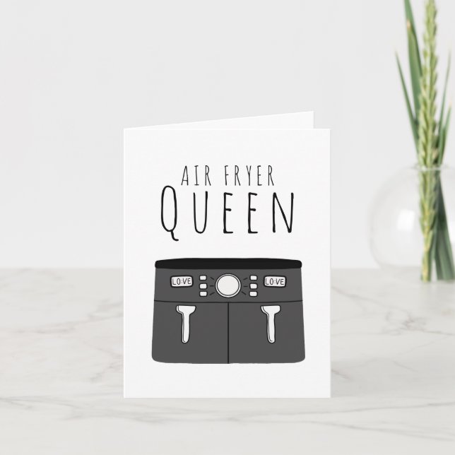 Luft Fryer Queen Birthday Kort (Framsida)