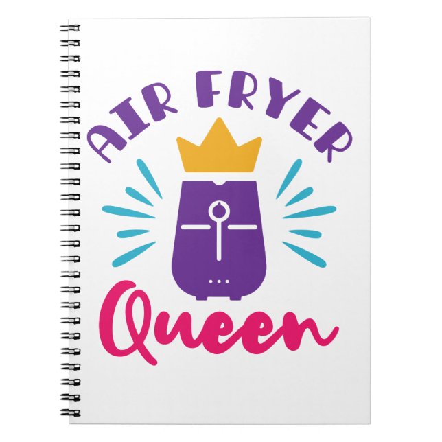 Luft Fryer Queen Cook Cooking Chef Women Girls Anteckningsbok (Framsidan)