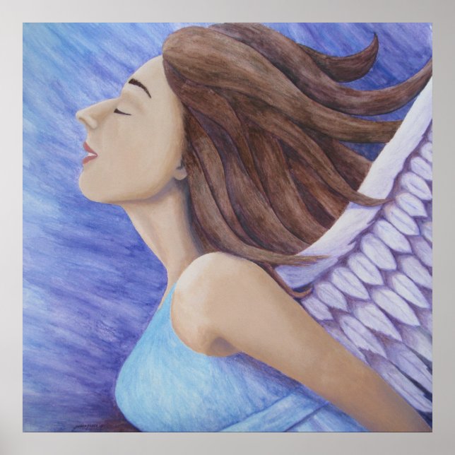 Luft guddess flygande 18 tum x 18 tum, Poster (pro (Framsidan)