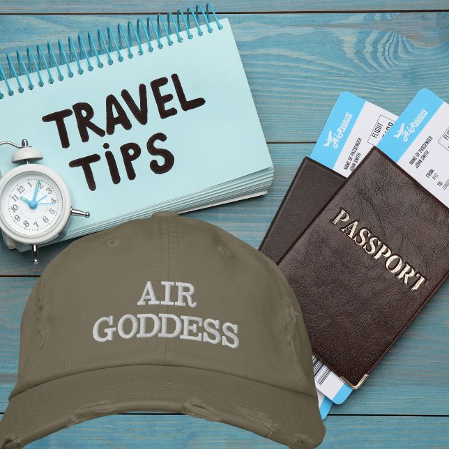 Luft guddess typografi, väder, enkel broderad keps (Skapare uppladdad)