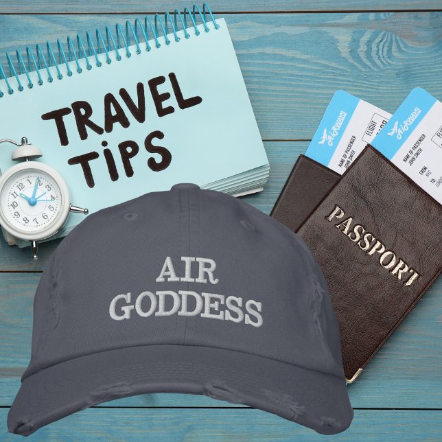 Luft guddess typografi, väder, enkel broderad keps (Skapare uppladdad)