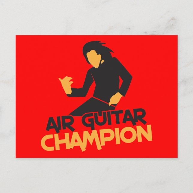 Luft Guitar Champion-design Vykort (Framsida)