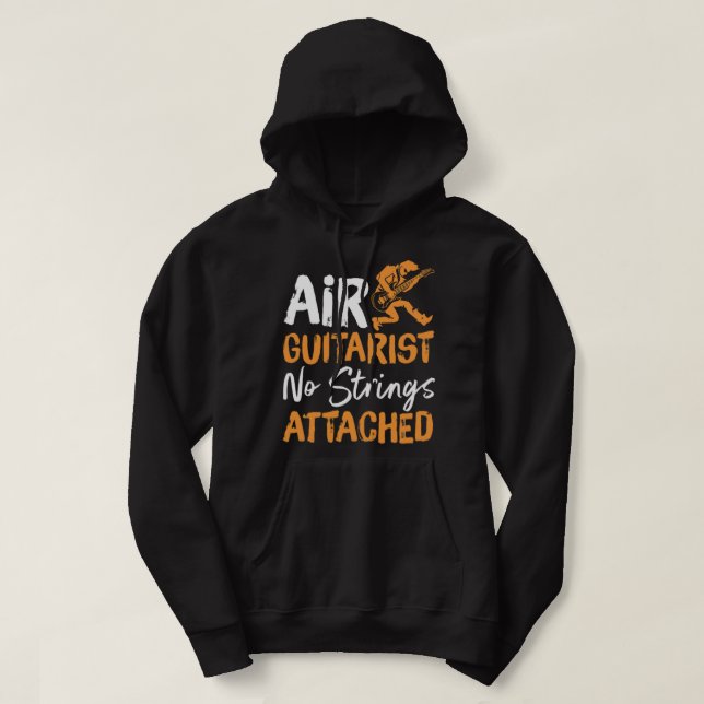 Luft Guitarist inga strängar fästa vid Pappa Guita Hoodie (Design framsida)