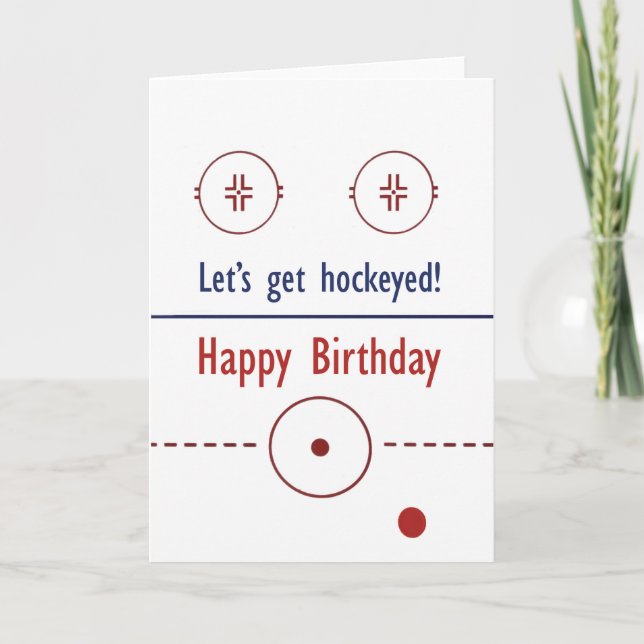 Luft Hockey Birthday Card Kort (Framsida)