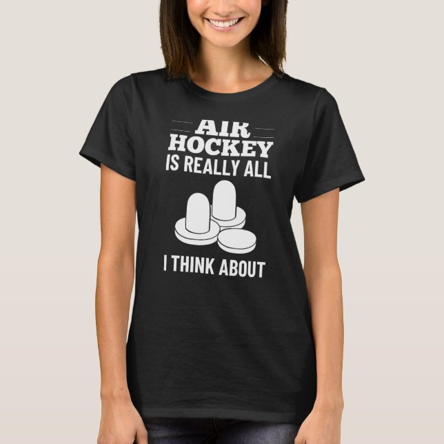 Luft Hockey Bord Game Pucks Regler Mini Paddles Ma T Shirt (Framsida)