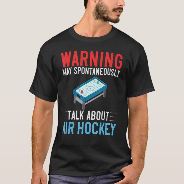 Luft Hockey Bord Game Pucks Regler Mini Paddles Ma T Shirt (Framsida)