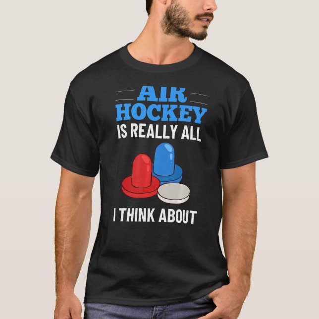 Luft Hockey Bord Game Pucks Regler Mini Paddles Ma T Shirt (Framsida)