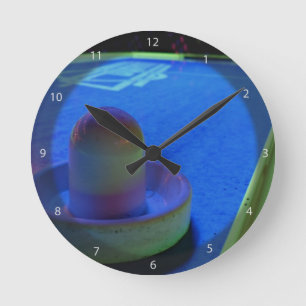 Luft Hockey bord och gräsänder med neonljus Rund Klocka