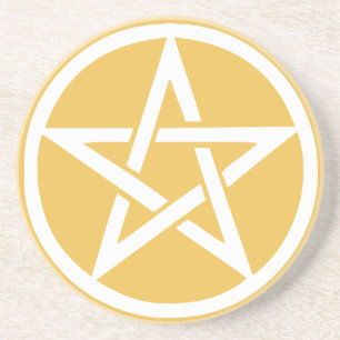 Luft Inslag Pentacle Altar Tile - Gult Underlägg Sandsten