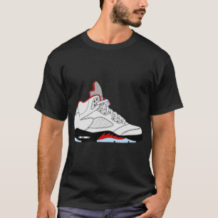 Luft Jordan V (5) Fire Red Silver Tunga T Shirt