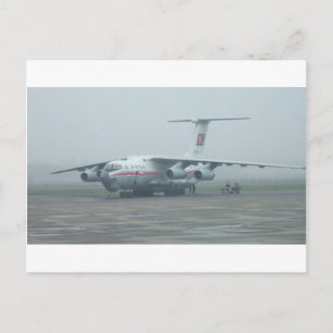 Luft Koryo vid Pyongyang flygplats DPRK Il-76 TD Vykort