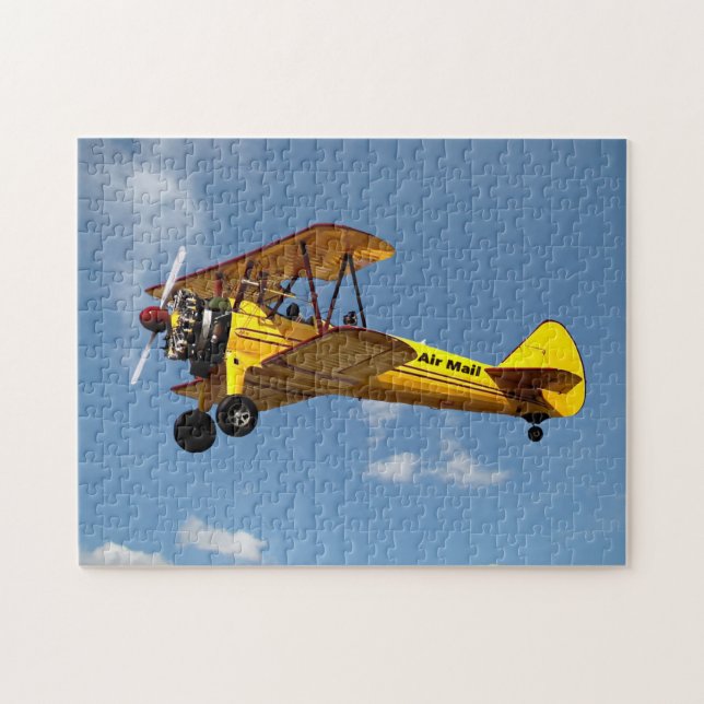 Luft Mail Biplane Pussel (Horisontell)