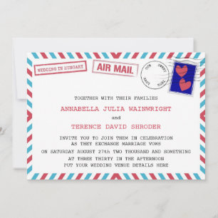 Luft Mail Bröllop i Ungern Inbjudningar