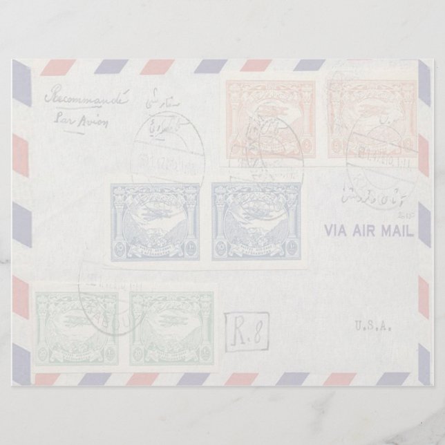Luft Mail-kuvert Letterhead (Framsida)