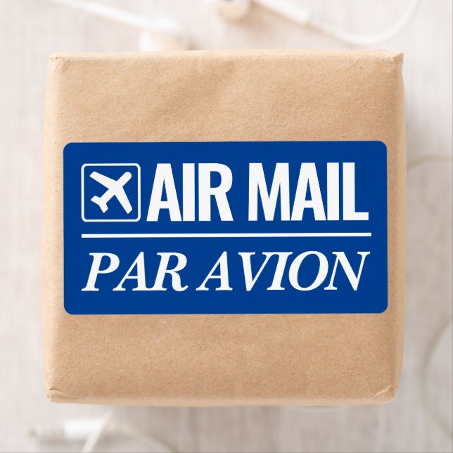 Luft Mail/Paravis Avion - stora blå etiketter Fraktsedel (Insitu)