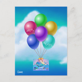 Luft Mail Postcross Whale - vykort