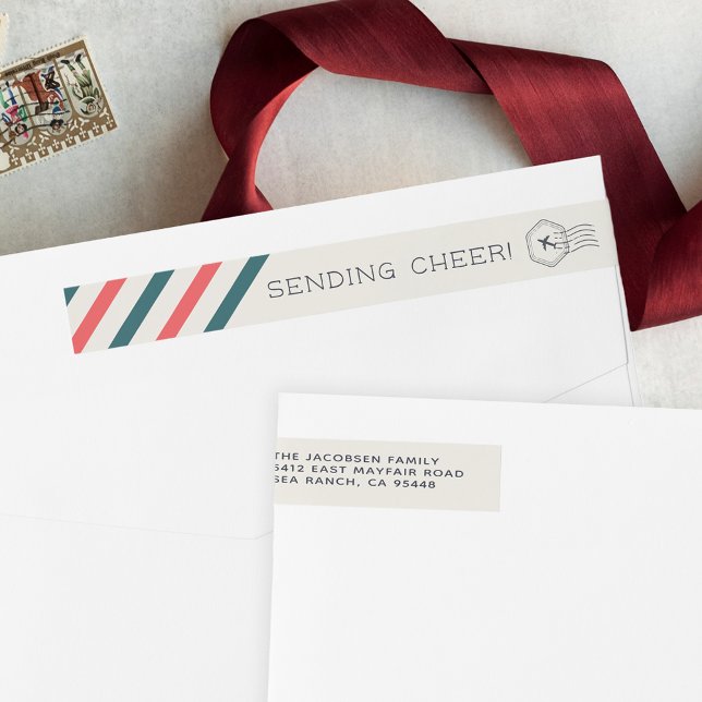 Luft Mail | Returadress för Helgdag Etikettband (Skapare uppladdad)