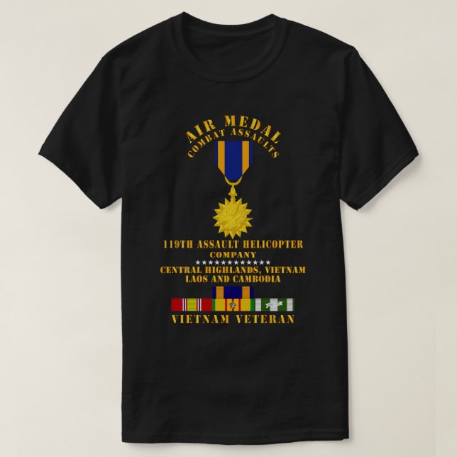 Luft Medal Combat Assaults 119th AHC Central Highl T Shirt (Design framsida)