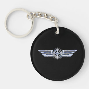 Luft Pilot Chrome like Vingar Compass on Black