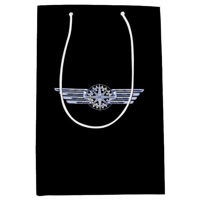 Luft Pilot Chrome like Vingar Compass on Black (Framsidan)