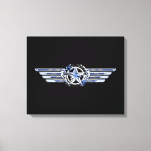 Luft Pilot Chrome som Star Vingar Canvastryck