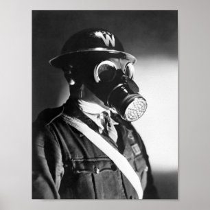 Luft Raid Warden WMask - WW2 Poster