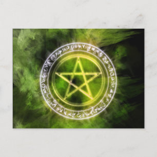 Luft Rune Circle Pagan Pentacle Art Vykort