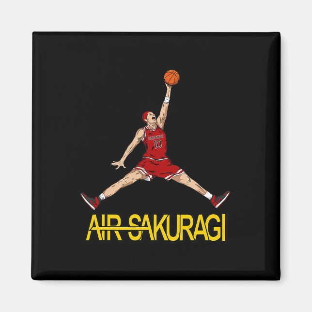 Luft Sakuragi Anime Stil Bysketbyll Design Magnet (Framsidan)