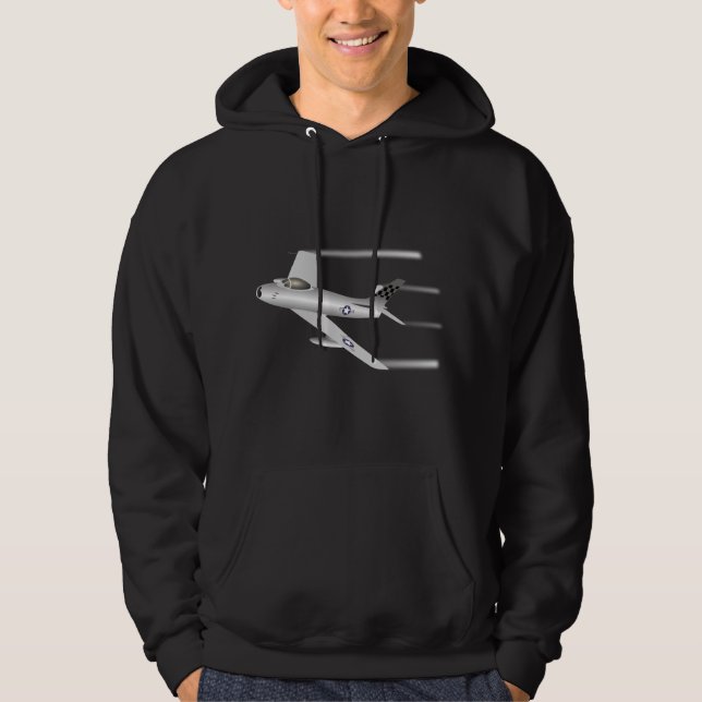 Luft-styrkan F-86 Saber Jet Fighter Hoodie (Framsida)