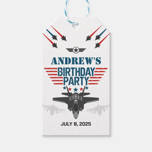 Luft-styrkans jet-stridspilot, födelsedag presentetikett (Framsidan)