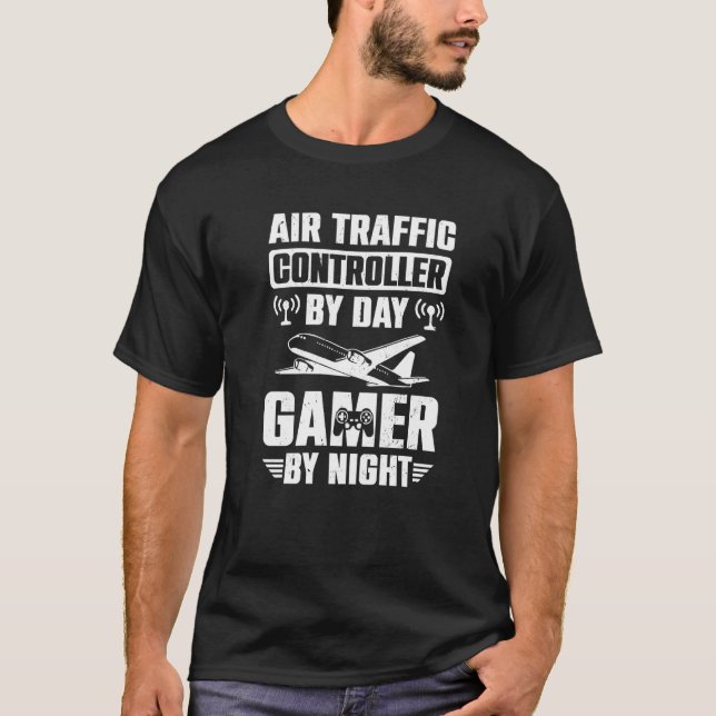 Luft Traffic Controller Gaming Luft Marshal Gamer T Shirt (Framsida)