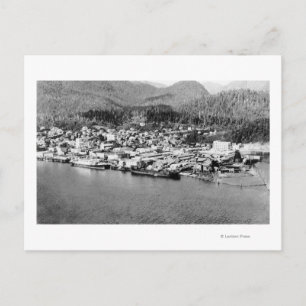 Luft View of Ketchikan, Alaska Photograph Vykort