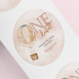 Luftballong 1:a födelsedag Tack Runt Klistermärke