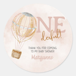 Luftballong 1:a födelsedag Tack! Runt Klistermärke