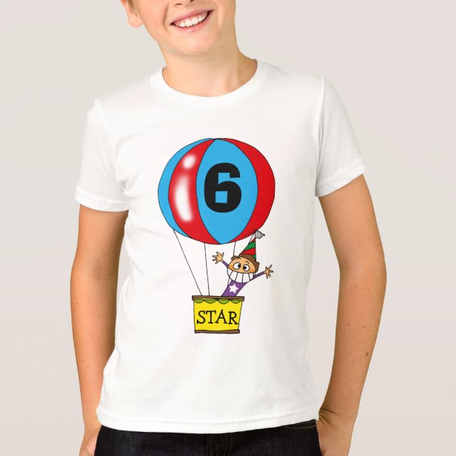 Luftballong 6e födelsedagsfest t-shirt (Framsida)