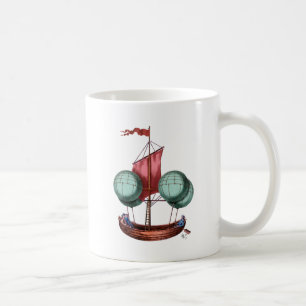 Luftballong Airship with Red Sail Kaffemugg