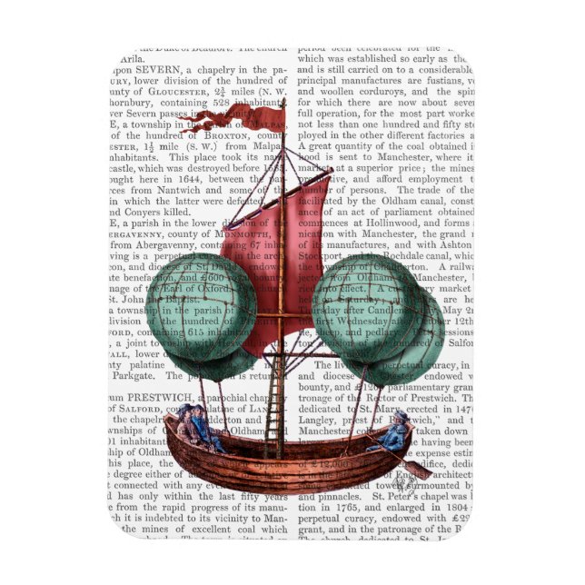 Luftballong Airship with Red Sail Magnet (Vertikal)