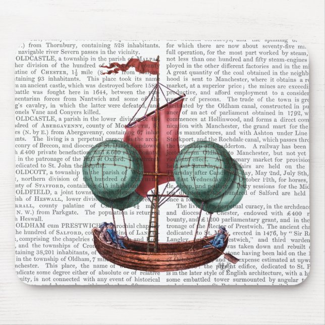 Luftballong Airship with Red Sail Musmatta (Framsidan)