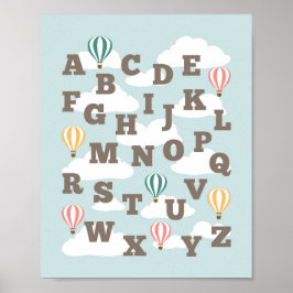 Luftballong Alphabet Nursery Wall Art-utskrift Poster