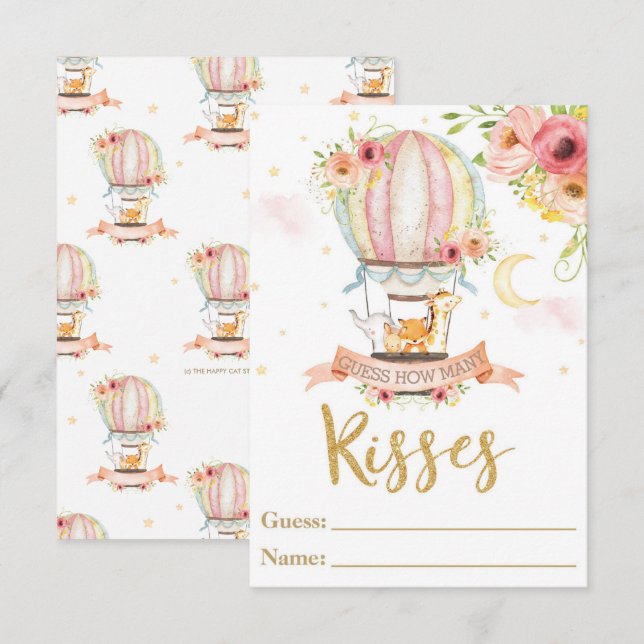 Luftballong Animals anger hur många sjukförsäkring Inbjudningar (Fram/baksida)