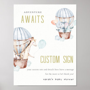 Luftballong Animals Anpassningsbar för babyvisning Poster