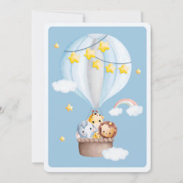 Luftballong Animals Pojke Baby Shower Inbjudningar