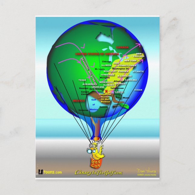 Luftballong av gasburk vykort (Framsida)