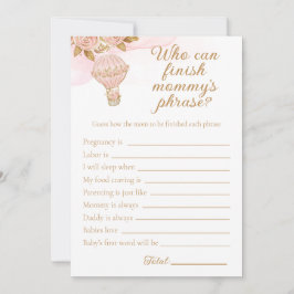 Luftballong Baby Shower Avslutar frasen Inbjudningar