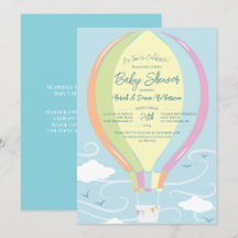 Luftballong Baby Shower Blue Rainbow