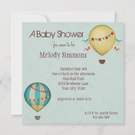 Luftballong Baby Shower Inbjudningar
