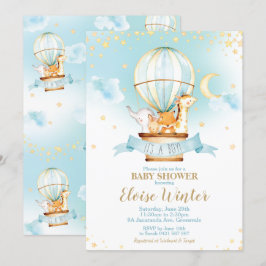 Luftballong Baby Shower Jungle Animals Boy Inbjudningar