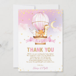 Luftballong Baby Shower Jungle Animals Girl Tack Kort