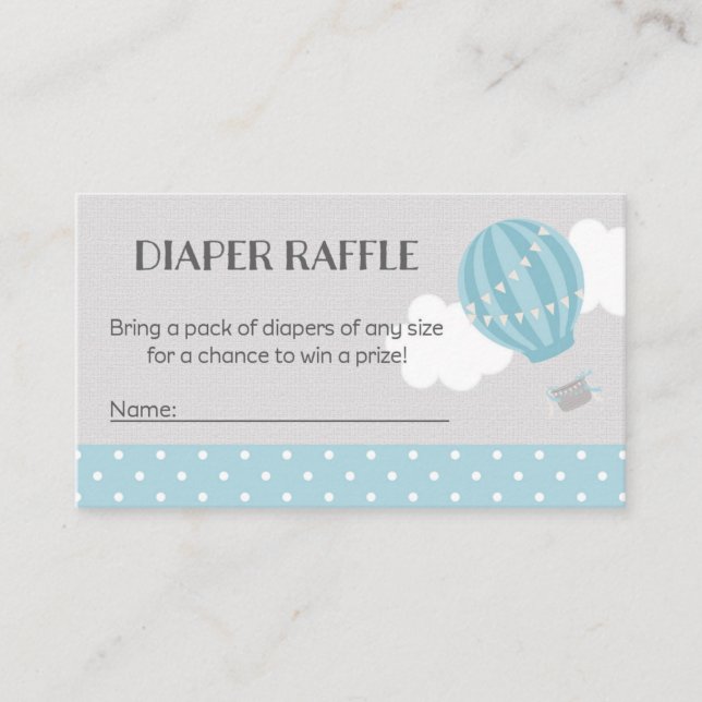Luftballong Baby Shower Raffle Biljett Tilläggskort (Framsida)
